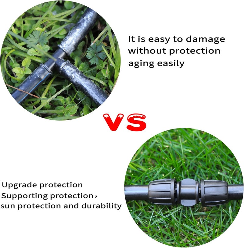 FOGWOWO 10 Pack 1/2 Inch Drip Irrigation Coupling Connectors (1/2" ID x 0.65" OD) - 1/2'' Drip Line Anti-Drop Barbed Locked Straight Connectors for 1/2 Inch Drip Tubing Garden Irrigation System - Image 4